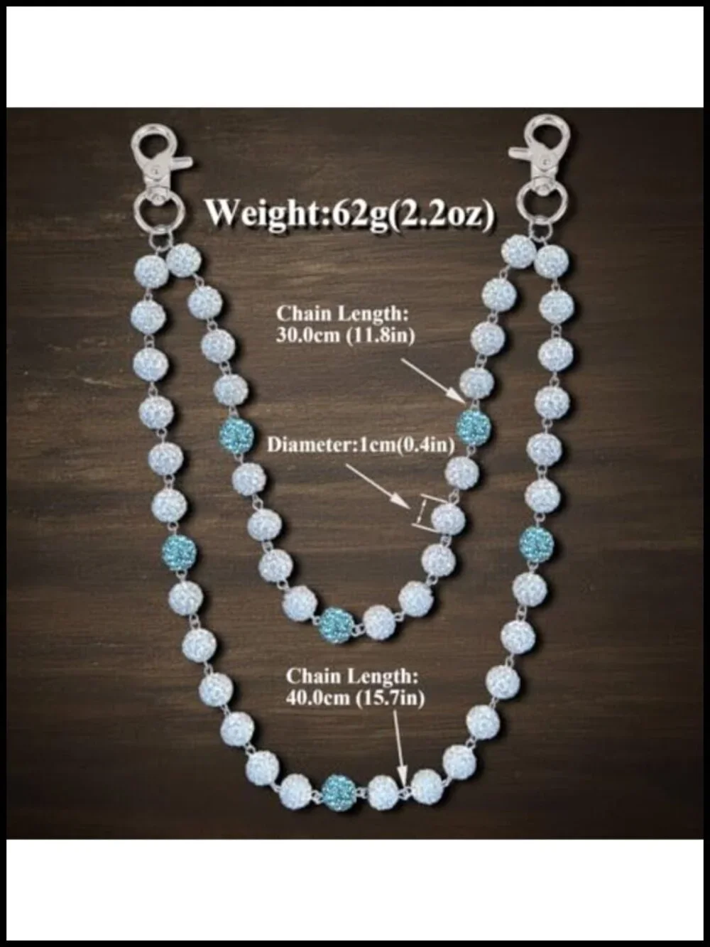 Y2K Disco Ball Pant Chain for Women Men - Rhinestone Bling Hip Hop Street Punk